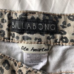 Billabong leopard print tie up shorts